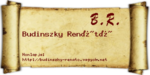 Budinszky Renátó névjegykártya